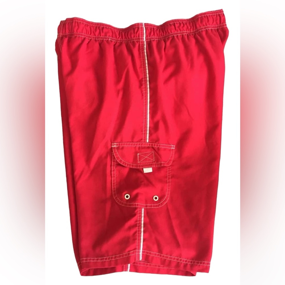 Men’s OT Revolution Swim Board Shorts Red Size Large